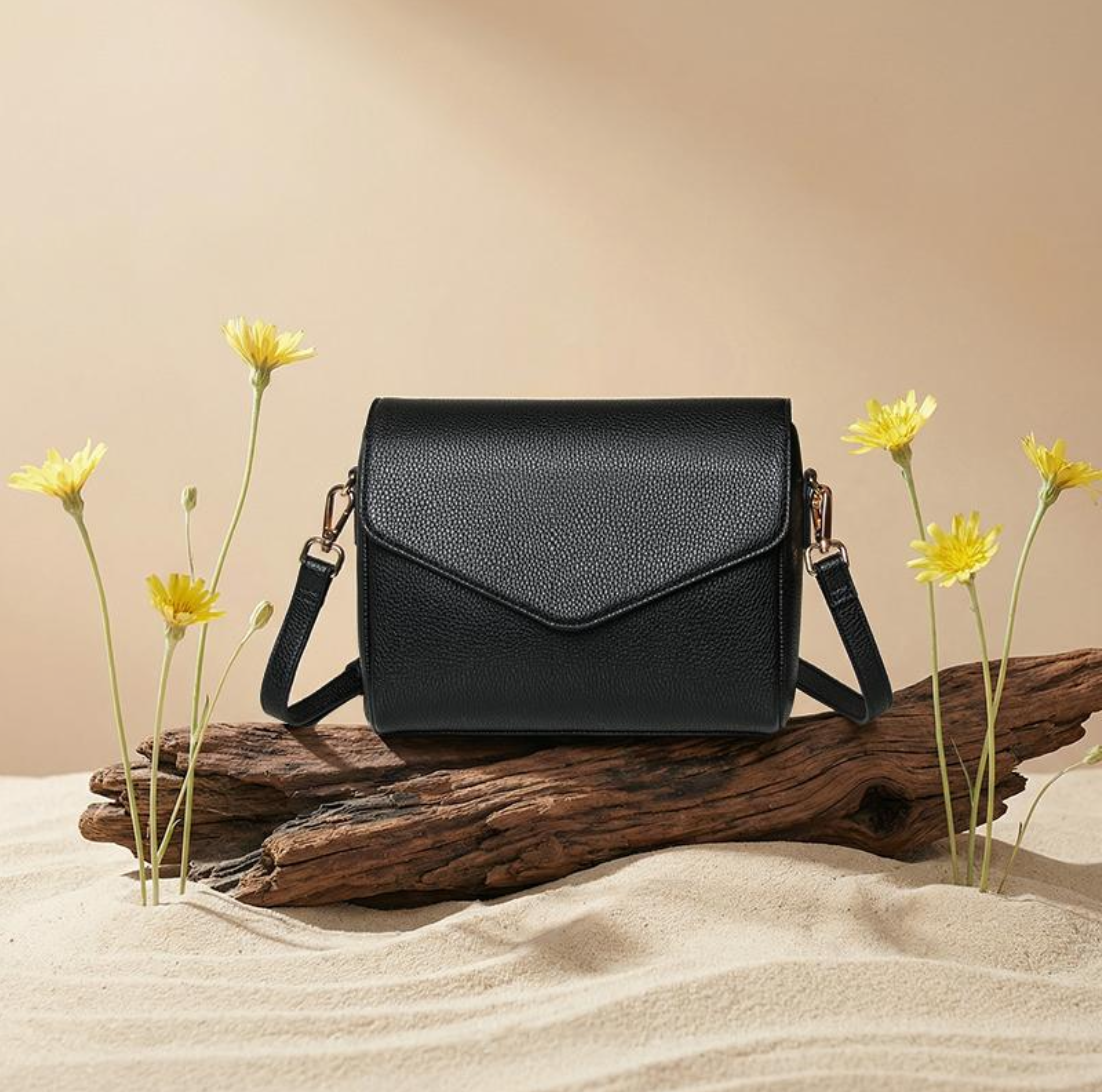 Premium Leather Crossbody Bag – Minimal Shoulder Bag with Adjustable Strap